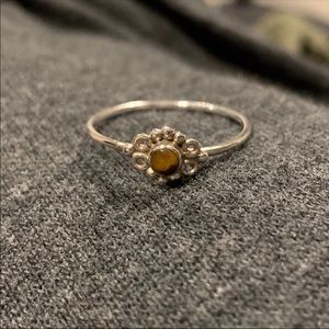 925 Sterling Silver Tigers Eye Retro Ring